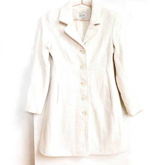 Old Navy Jackets & Blazers - structured ivory pea coat button sleeve detail S